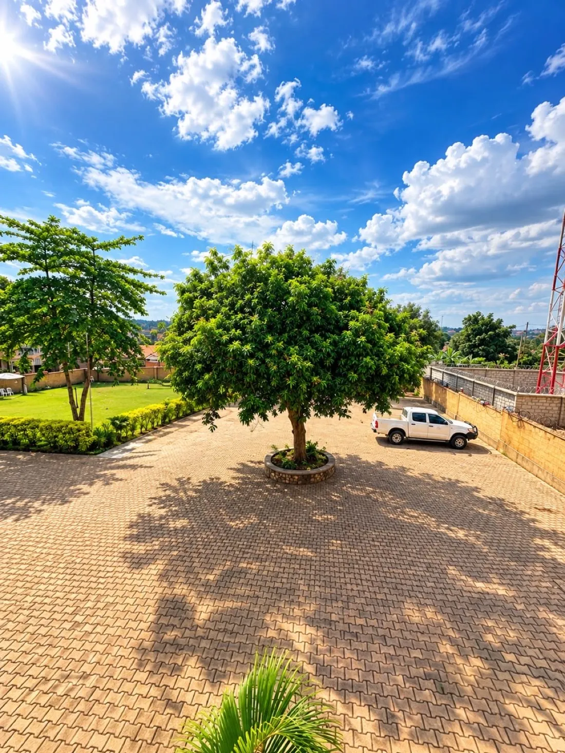Tesh Hotel driveway and compound